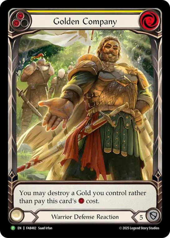 Image for Golden Company (Yellow) - FAB482 (FAB482) (Rainbow Foil) (PR) - Flesh and Blood TCG