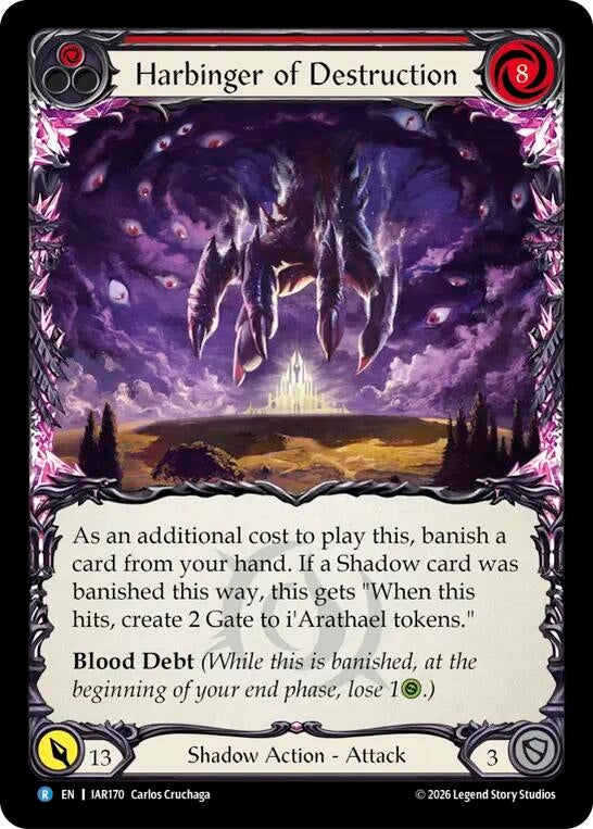 Image for Harbinger of Destruction (IAR170) (Rainbow Foil) (IAR) - Flesh and Blood TCG