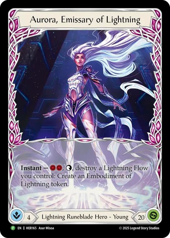 Image for Aurora, Emissary of Lightning - HER165 (HER165) (Rainbow Foil) (PR) - Flesh and Blood TCG