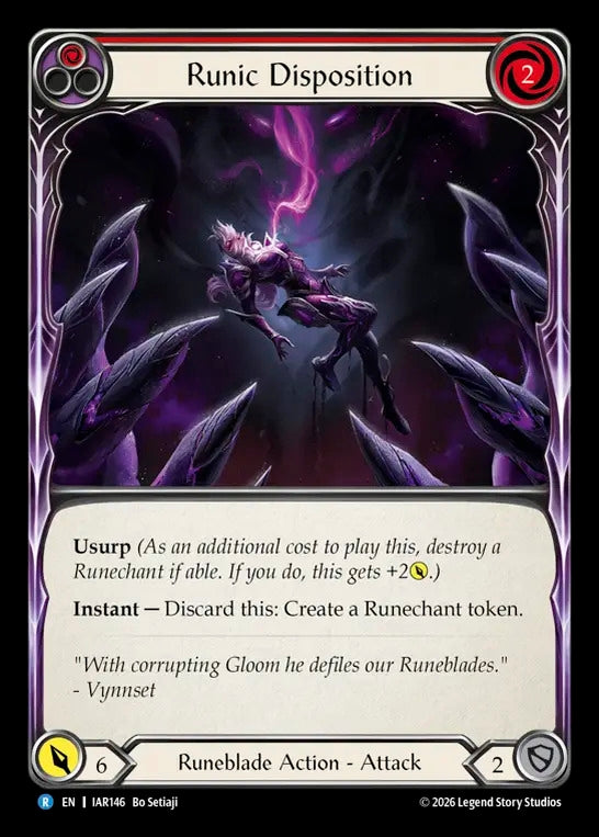 Image for Runic Disposition (Red) (IAR146) (Rainbow Foil) (IAR) - Flesh and Blood TCG