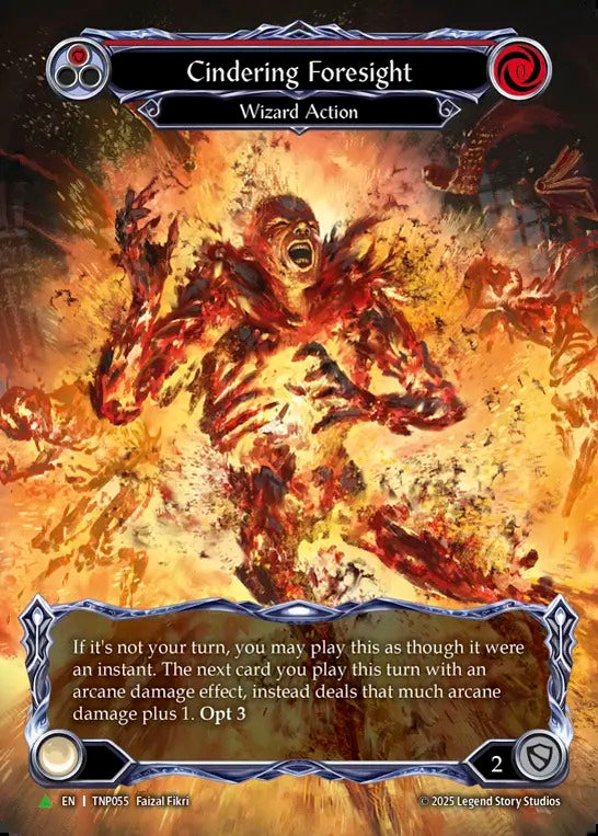 Image for Cindering Foresight (Red) - TNP055 (TNP055) (Cold Foil) (PR) - Flesh and Blood TCG