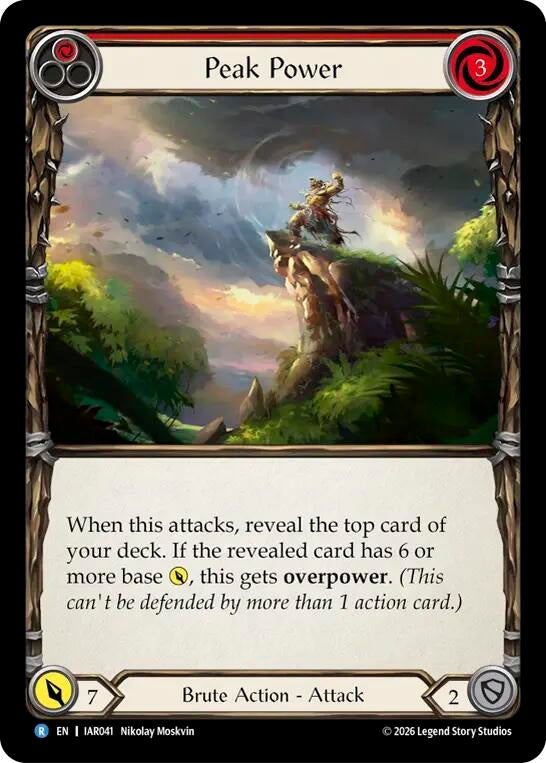Image for Peak Power (Red) (IAR041) (Rainbow Foil) (IAR) - Flesh and Blood TCG