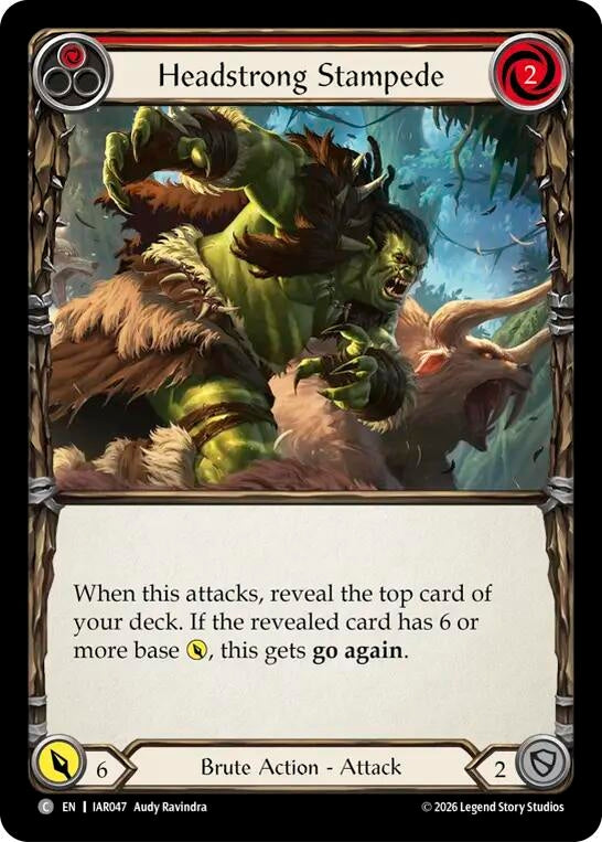 Image for Headstrong Stampede (Red) (IAR047) (Rainbow Foil) (IAR) - Flesh and Blood TCG