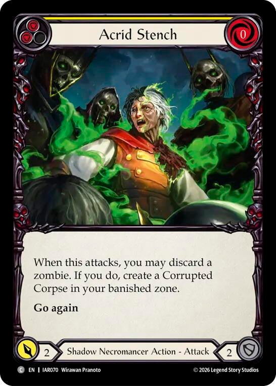 Image for Acrid Stench (Yellow) (IAR070) (Rainbow Foil) (IAR) - Flesh and Blood TCG