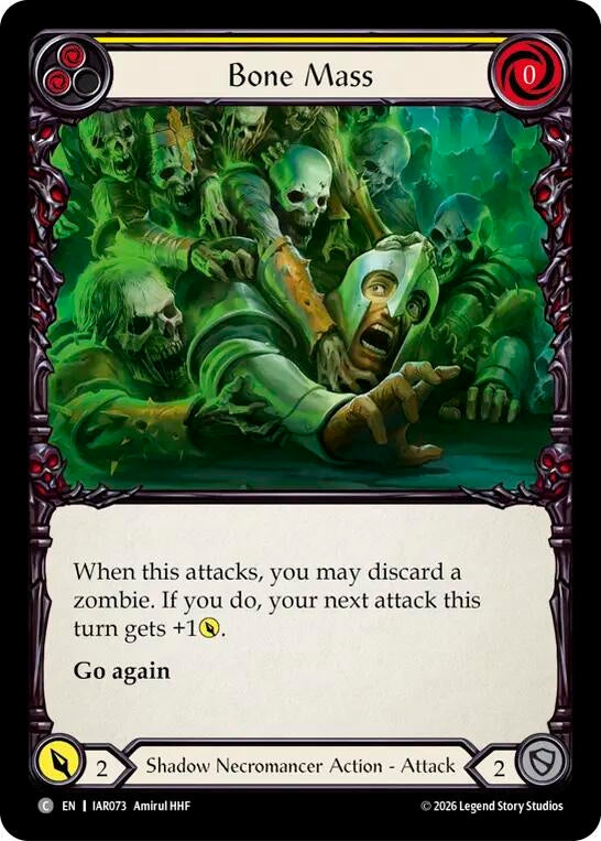 Image for Bone Mass (Yellow) (IAR073) (Rainbow Foil) (IAR) - Flesh and Blood TCG