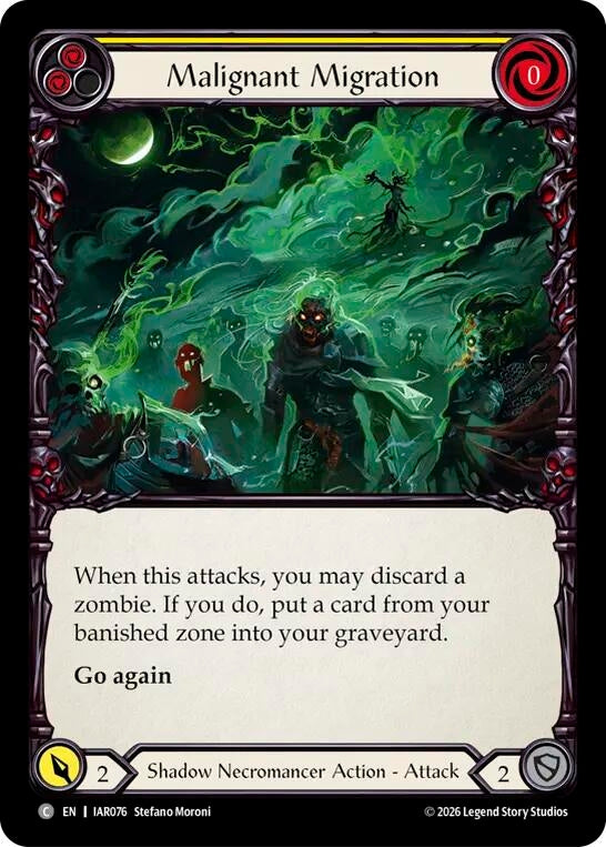 Image for Malignant Migration (Yellow) (IAR076) (Rainbow Foil) (IAR) - Flesh and Blood TCG
