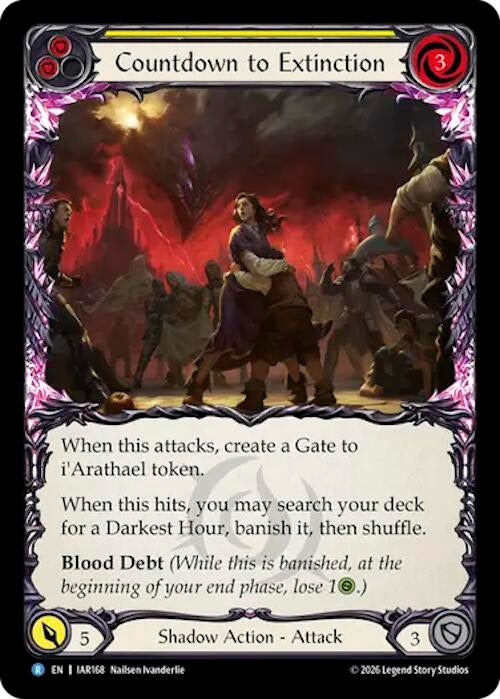 Image for Countdown to Extinction (Yellow) (IAR168) (Rainbow Foil) (IAR) - Flesh and Blood TCG