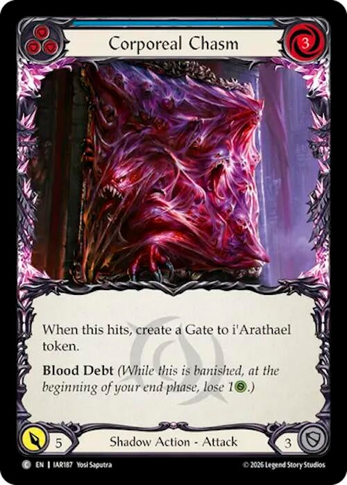 Image for Corporeal Chasm (Blue) (IAR187) (Rainbow Foil) (IAR) - Flesh and Blood TCG