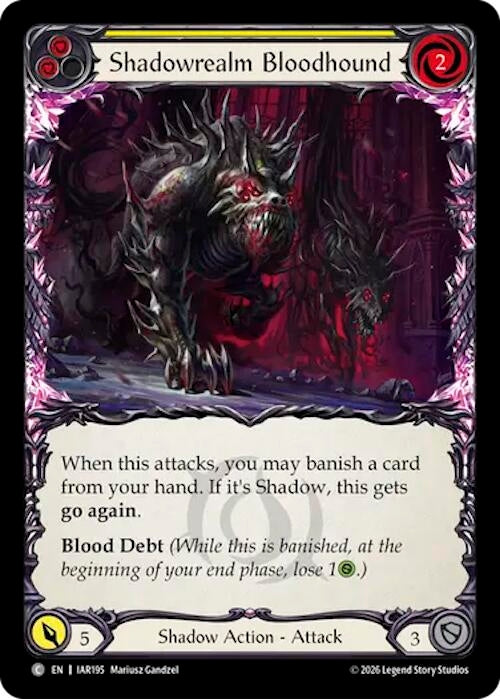 Image for Shadowrealm Bloodhound (Yellow) (IAR195) (IAR) - Flesh and Blood TCG