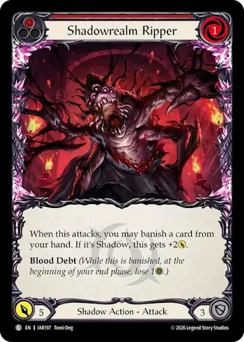 Image for Shadowrealm Ripper (Red) (IAR197) (Rainbow Foil) (IAR) - Flesh and Blood TCG