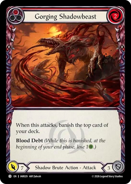 Image for Gorging Shadowbeast (Red) (IAR029) (IAR) - Flesh and Blood TCG