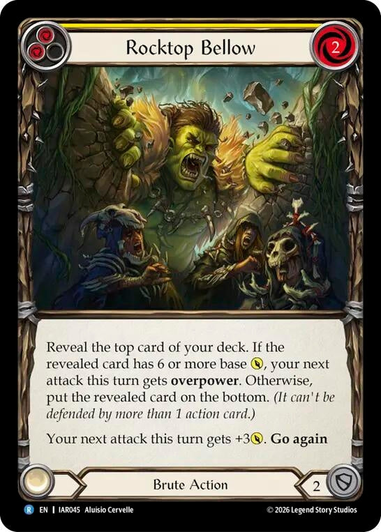 Image for Rocktop Bellow (Yellow) (IAR045) (Rainbow Foil) (IAR) - Flesh and Blood TCG