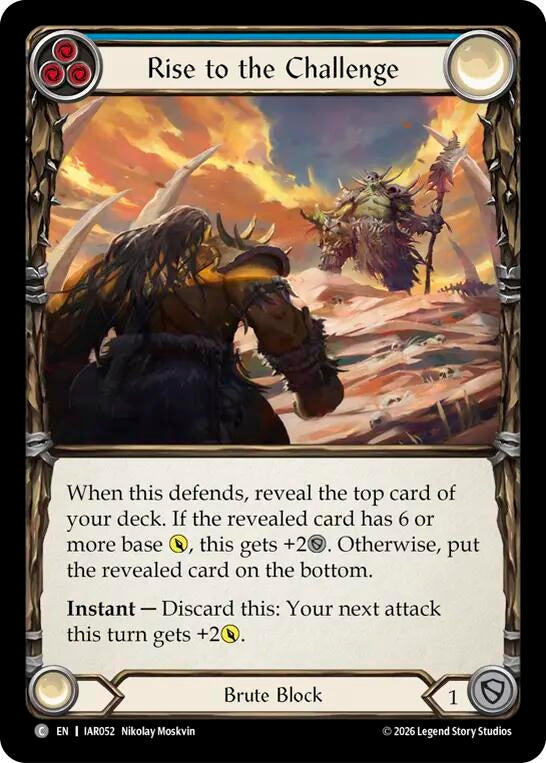 Image for Rise to the Challenge (Blue) (IAR052) (IAR) - Flesh and Blood TCG