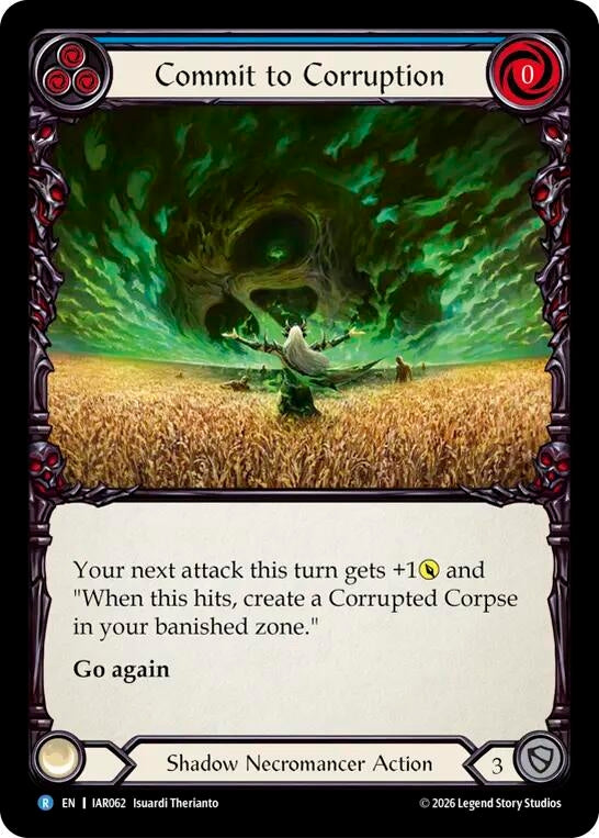 Image for Commit to Corruption (Blue) (IAR062) (Rainbow Foil) (IAR) - Flesh and Blood TCG