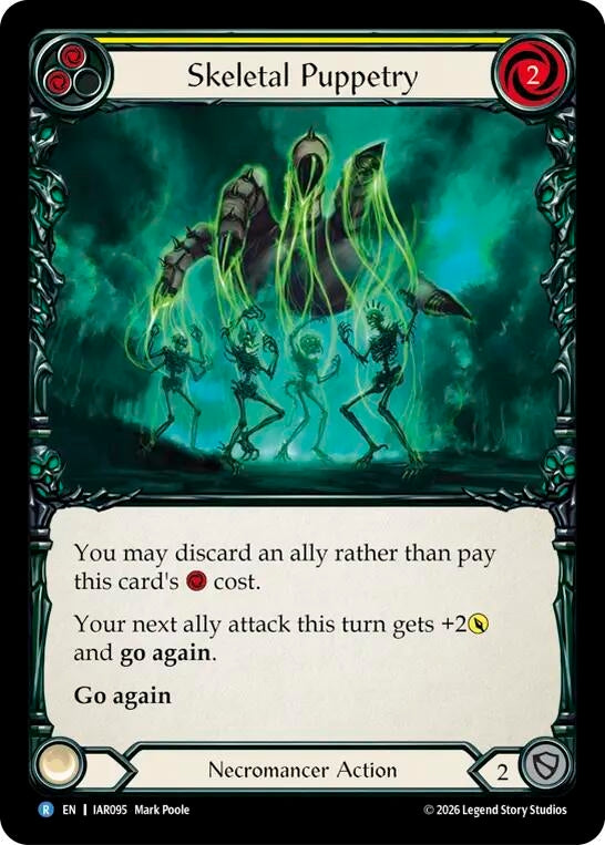 Image for Skeletal Puppetry (Yellow) (IAR095) (Rainbow Foil) (IAR) - Flesh and Blood TCG