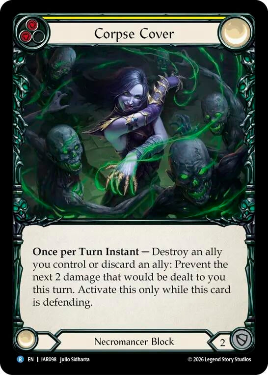 Image for Corpse Cover (Yellow) (IAR098) (Rainbow Foil) (IAR) - Flesh and Blood TCG