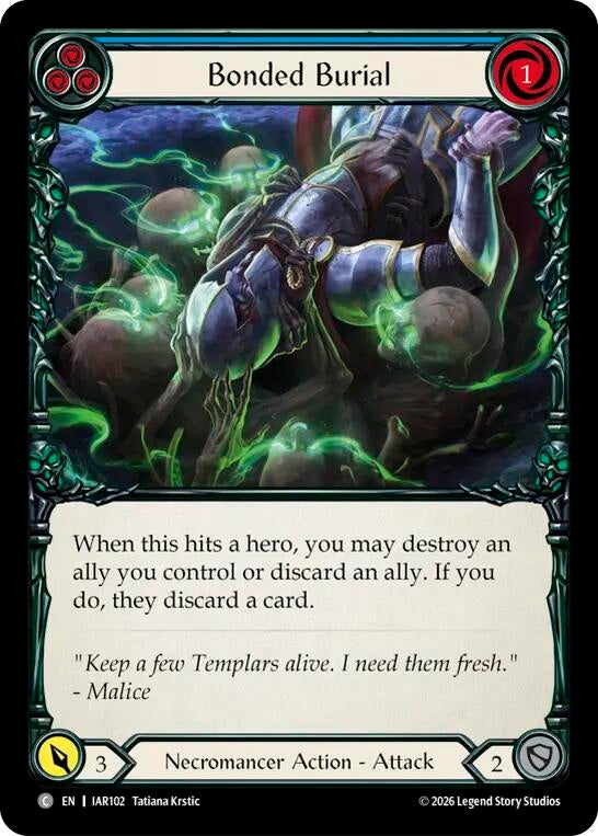 Image for Bonded Burial (Blue) (IAR102) (Rainbow Foil) (IAR) - Flesh and Blood TCG