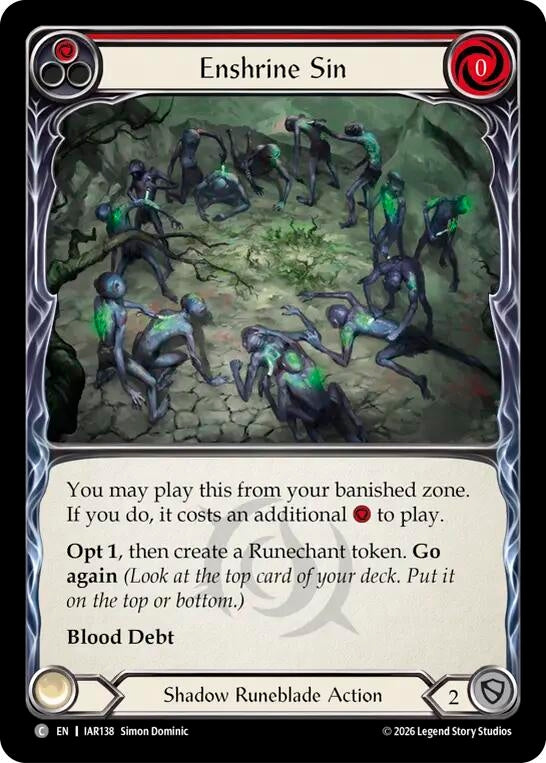Image for Enshrine Sin (Red) (IAR138) (Rainbow Foil) (IAR) - Flesh and Blood TCG