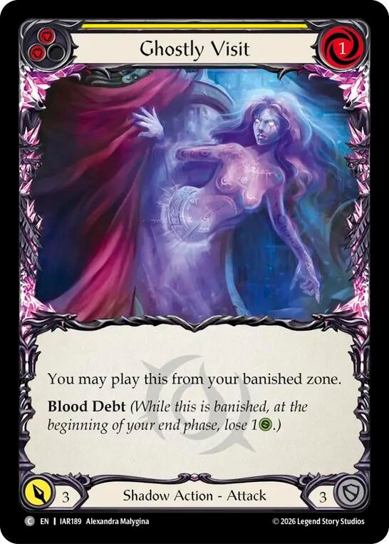 Image for Ghostly Visit (Yellow) (IAR189) (IAR) - Flesh and Blood TCG