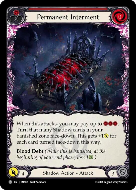 Image for Permanent Interment (Red) (IAR191) (Rainbow Foil) (IAR) - Flesh and Blood TCG