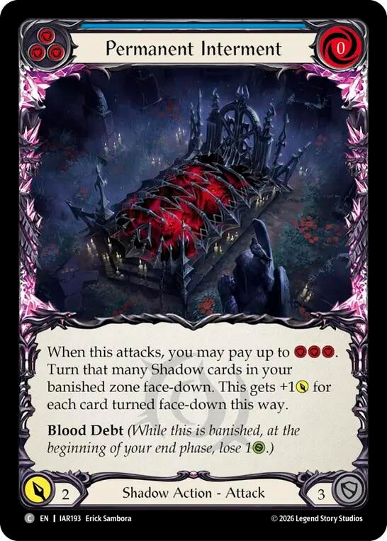Image for Permanent Interment (Blue) (IAR193) (Rainbow Foil) (IAR) - Flesh and Blood TCG