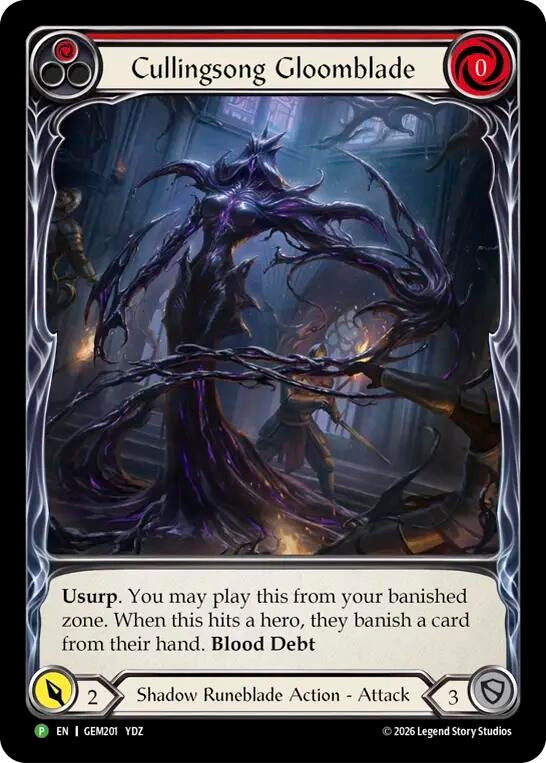 Image for Cullingsong Gloomblade (GEM201) (Rainbow Foil) (GEM) - Flesh and Blood TCG