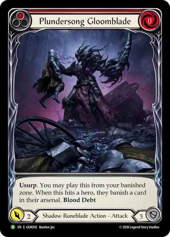 Image for Plundersong Gloomblade (GEM202) (GEM) - Flesh and Blood TCG