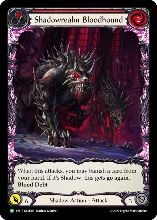 Image for Shadowrealm Bloodhound (GEM206) (Rainbow Foil) (GEM) - Flesh and Blood TCG