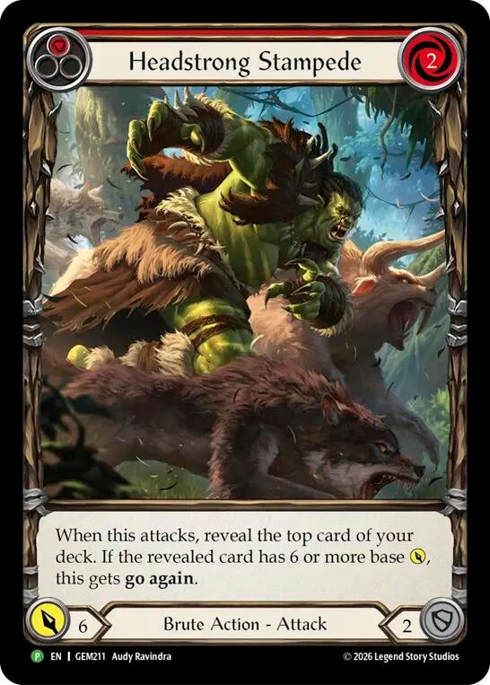 Image for Headstrong Stampede (GEM211) (Rainbow Foil) (GEM) - Flesh and Blood TCG