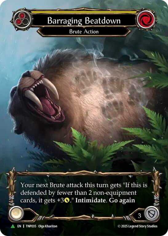 Image for Barraging Beatdown (Marvel) (TNP035) (Cold Foil) (PR) - Flesh and Blood TCG