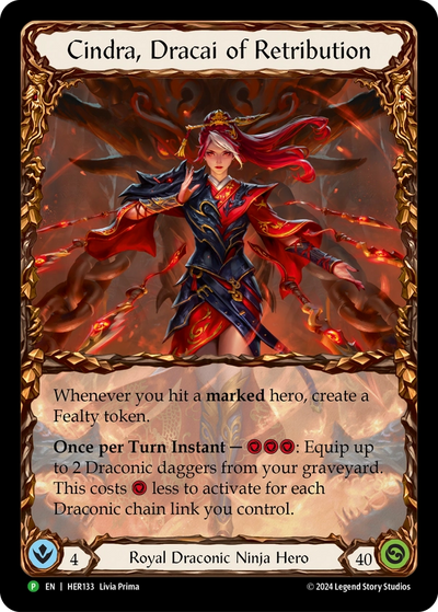 Cindra, Dracai of Retribution [HER133] (Promo)  Rainbow Foil