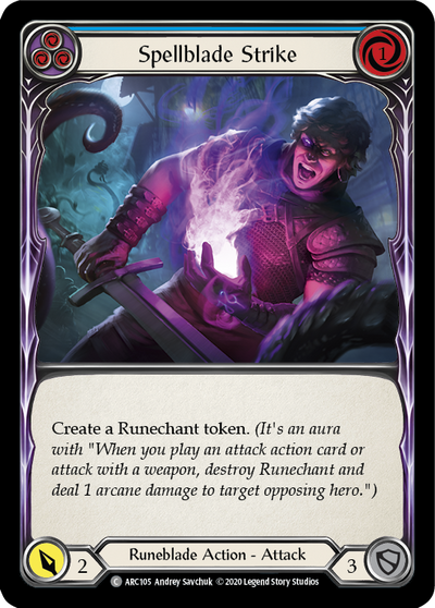 Spellblade Strike (Blue) [U-ARC105] (Arcane Rising Unlimited)  Unlimited Rainbow Foil