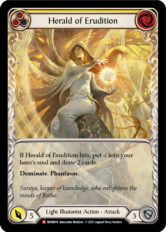 Herald of Erudition (Extended Art) [MON004-EA] (Monarch)  1st Edition Rainbow Foil