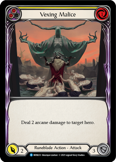 Vexing Malice (Yellow) [MON233-RF] (Monarch)  1st Edition Rainbow Foil