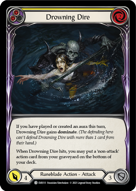 Drowning Dire (Yellow) [EVR111] (Everfest)  1st Edition Rainbow Foil